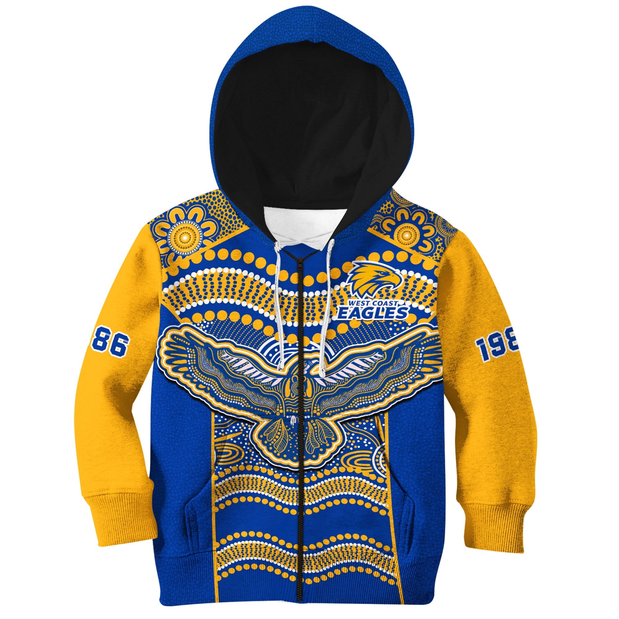 Eagles Football Hoodie KID West Coast 1986 Aboriginal Sporty Style - Vibe Hoodie Shop