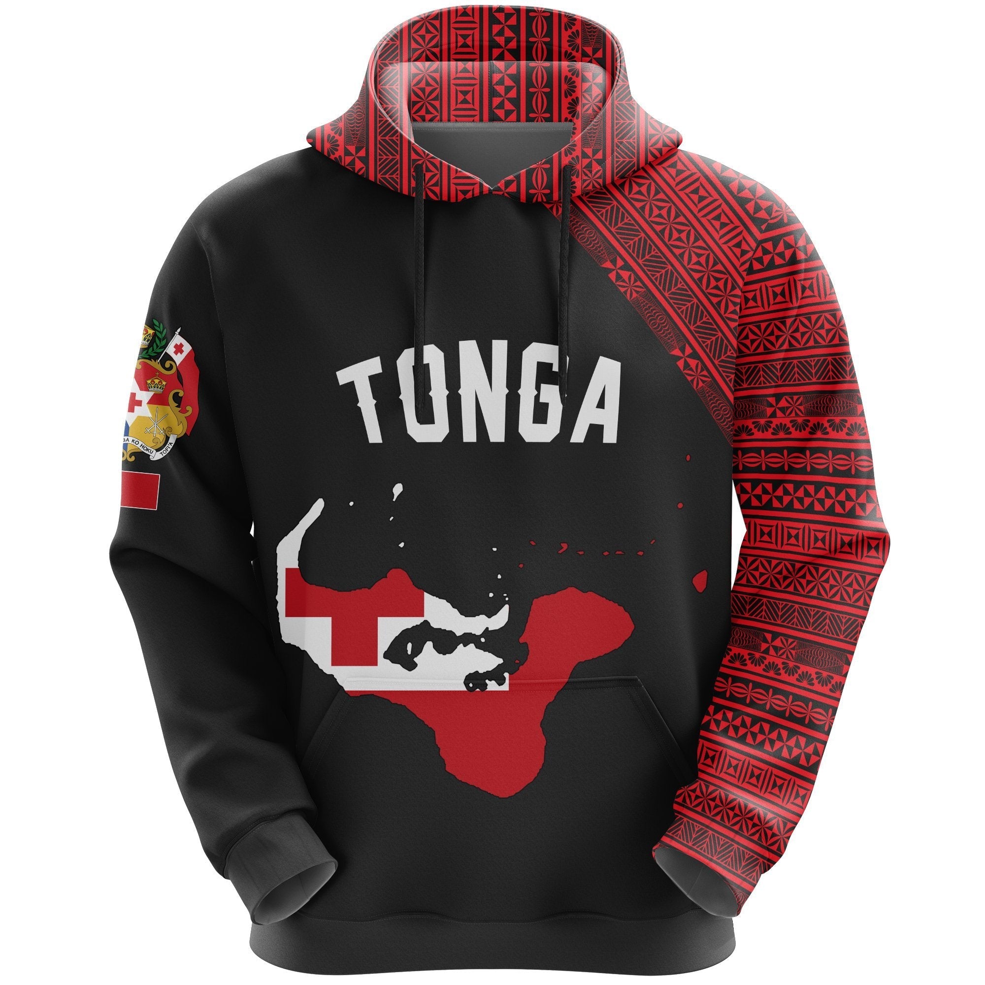 Tonga Map Hoodie Version Black - Vibe Hoodie Shop