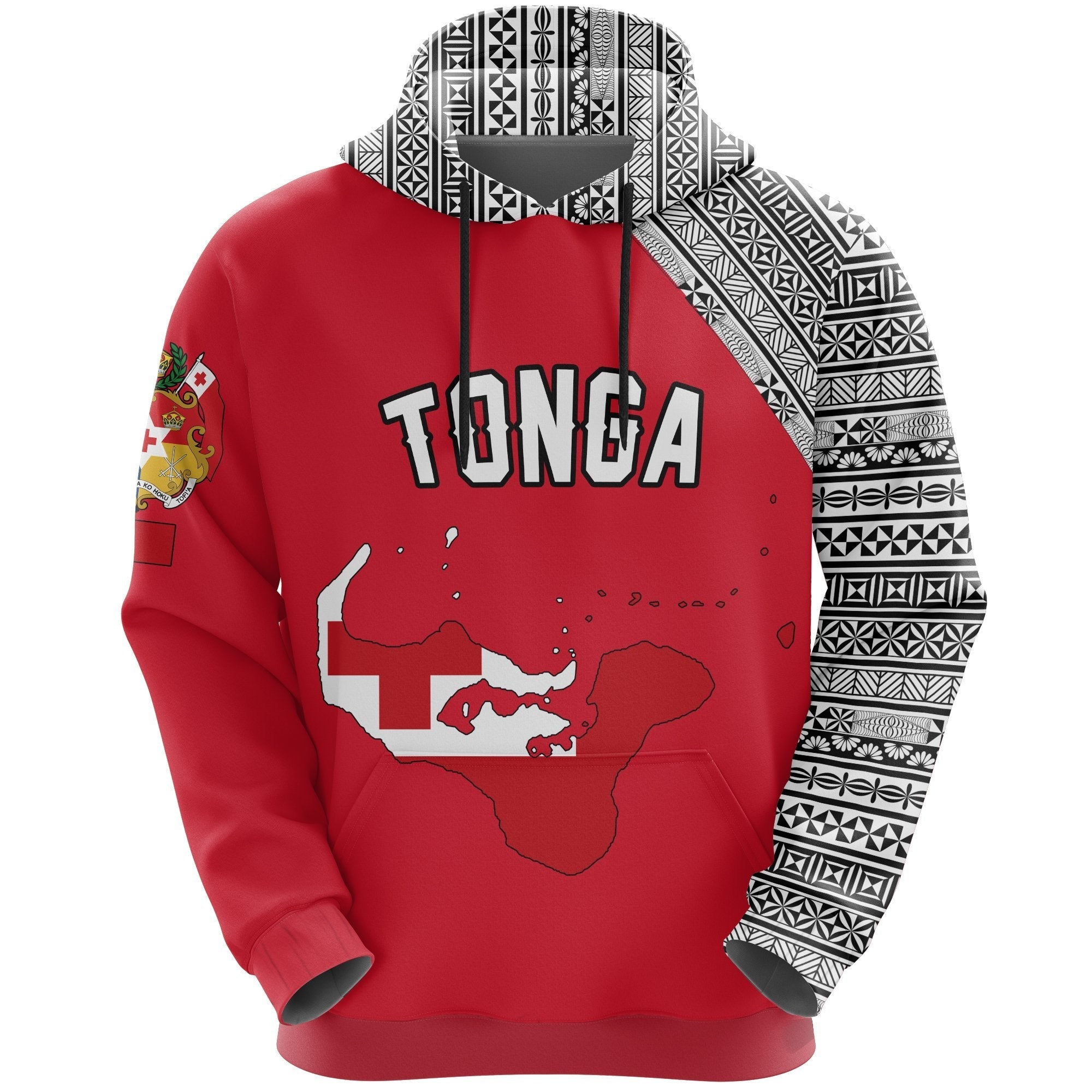 Tonga Map Hoodie Version Red - Vibe Hoodie Shop