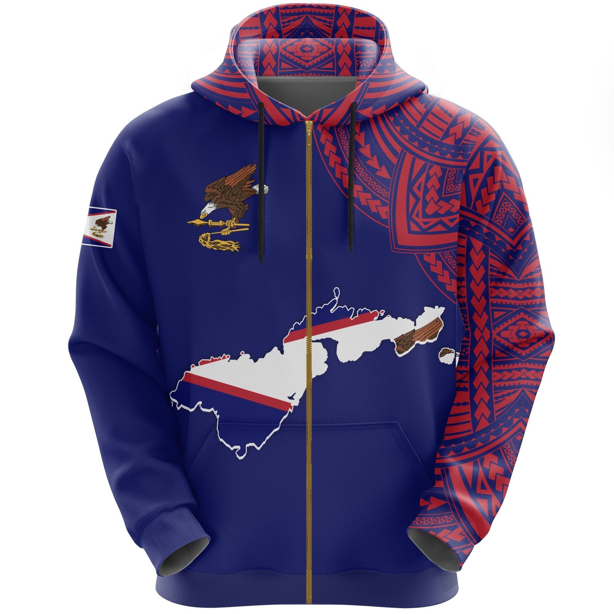 American Samoa Map Special Zip Hoodie - Vibe Hoodie Shop