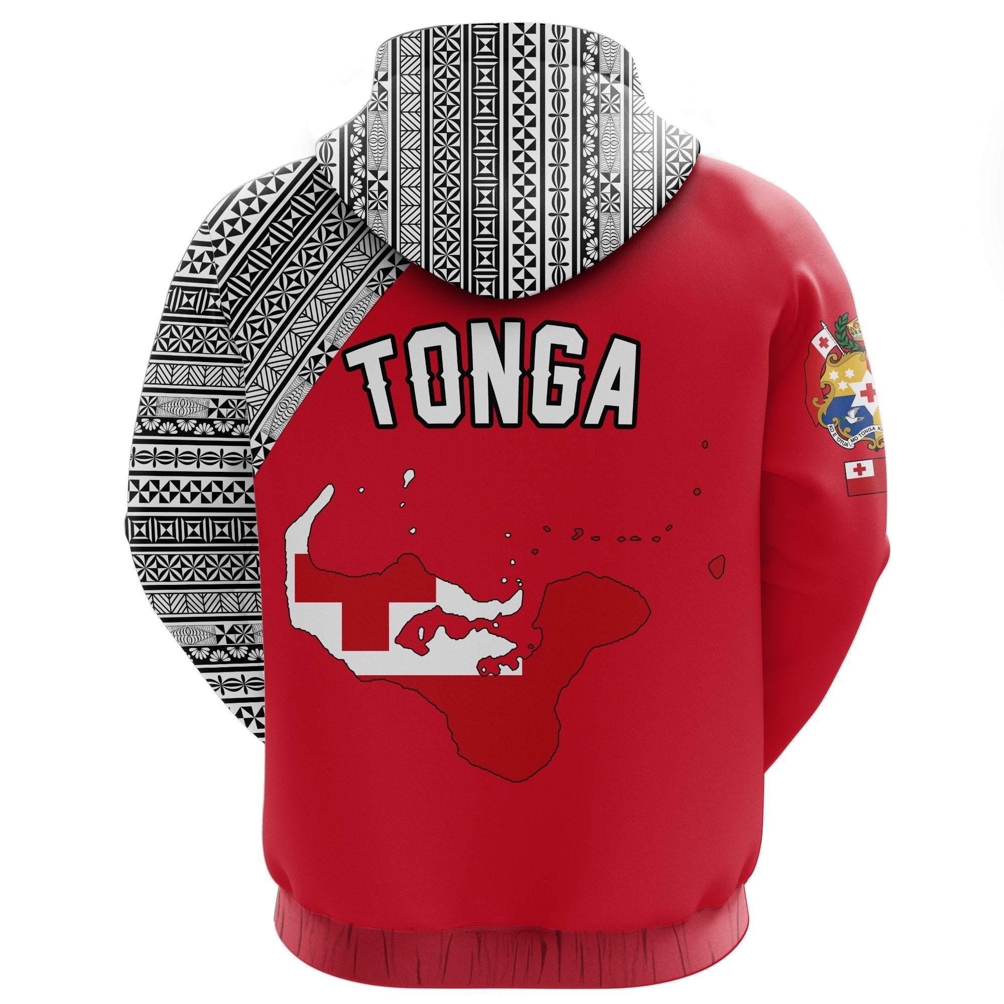 Tonga Map Hoodie Version Red - Vibe Hoodie Shop