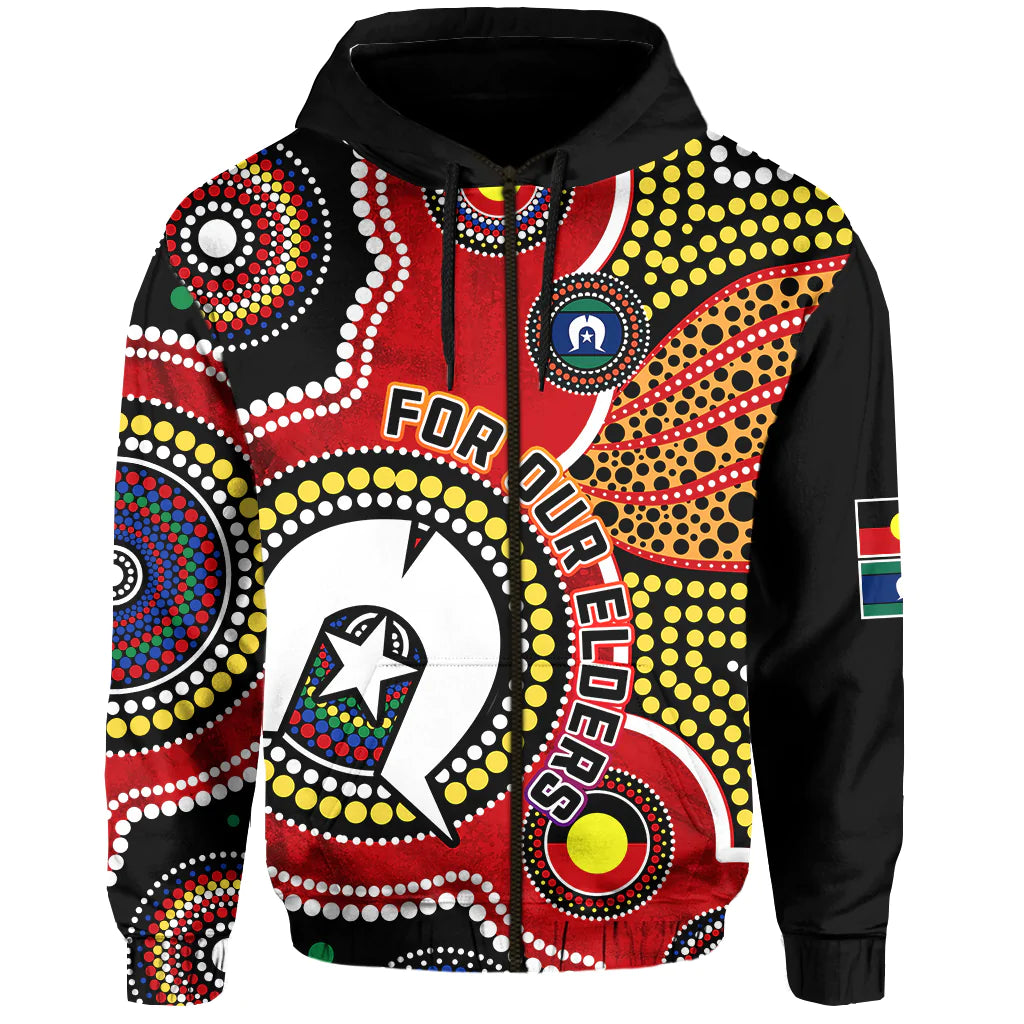 (Custom Personalised) Australia NAIDOC Week Hoodie For Our Elders Aborigines and Islanders Flag LT13 - Vibe Hoodie Shop