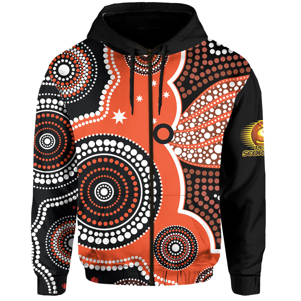 (Custom Text and Number) Perth Scorchers Hoodie Australia Cricket BBL Aboriginal LT13 - Vibe Hoodie Shop