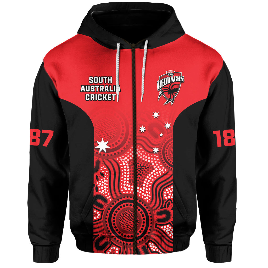 (Custom Text And Number) South Australia Cricket 2023 Hoodie West End Redbacks Sheffield Shield Indigenous - Vibe Hoodie Shop