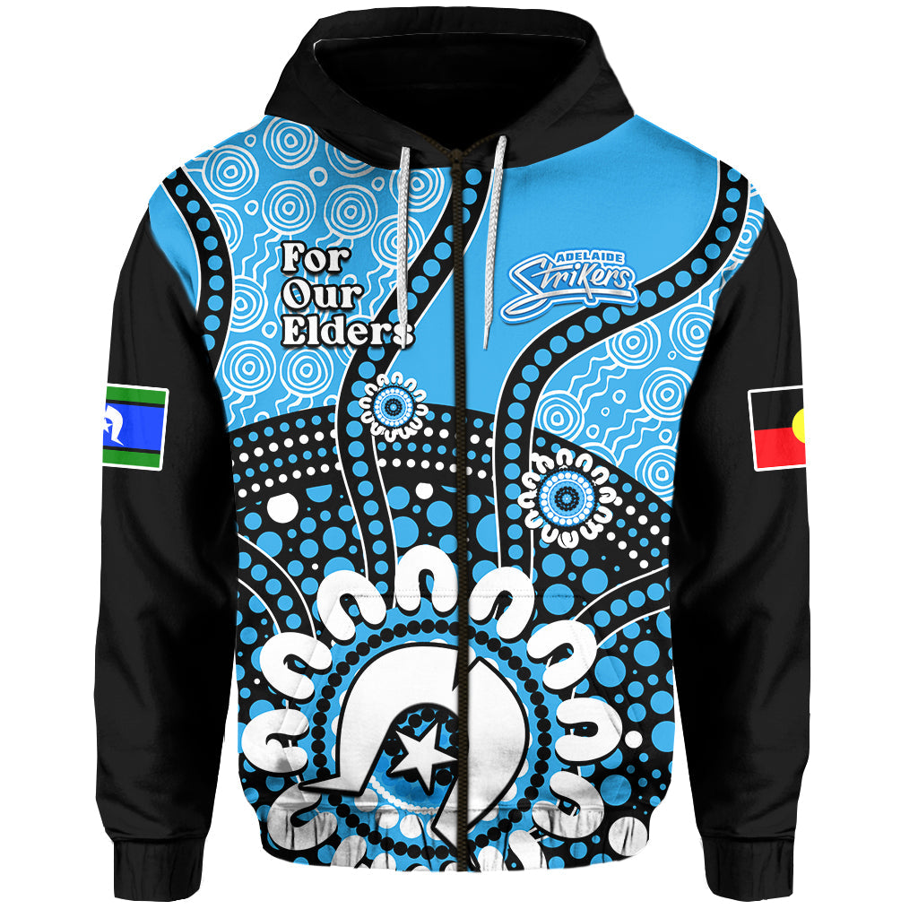 (Custom Text And Number) Adelaide Strikers NAIDOC 2023 Hoodie Indigenous For Our Elders - Vibe Hoodie Shop