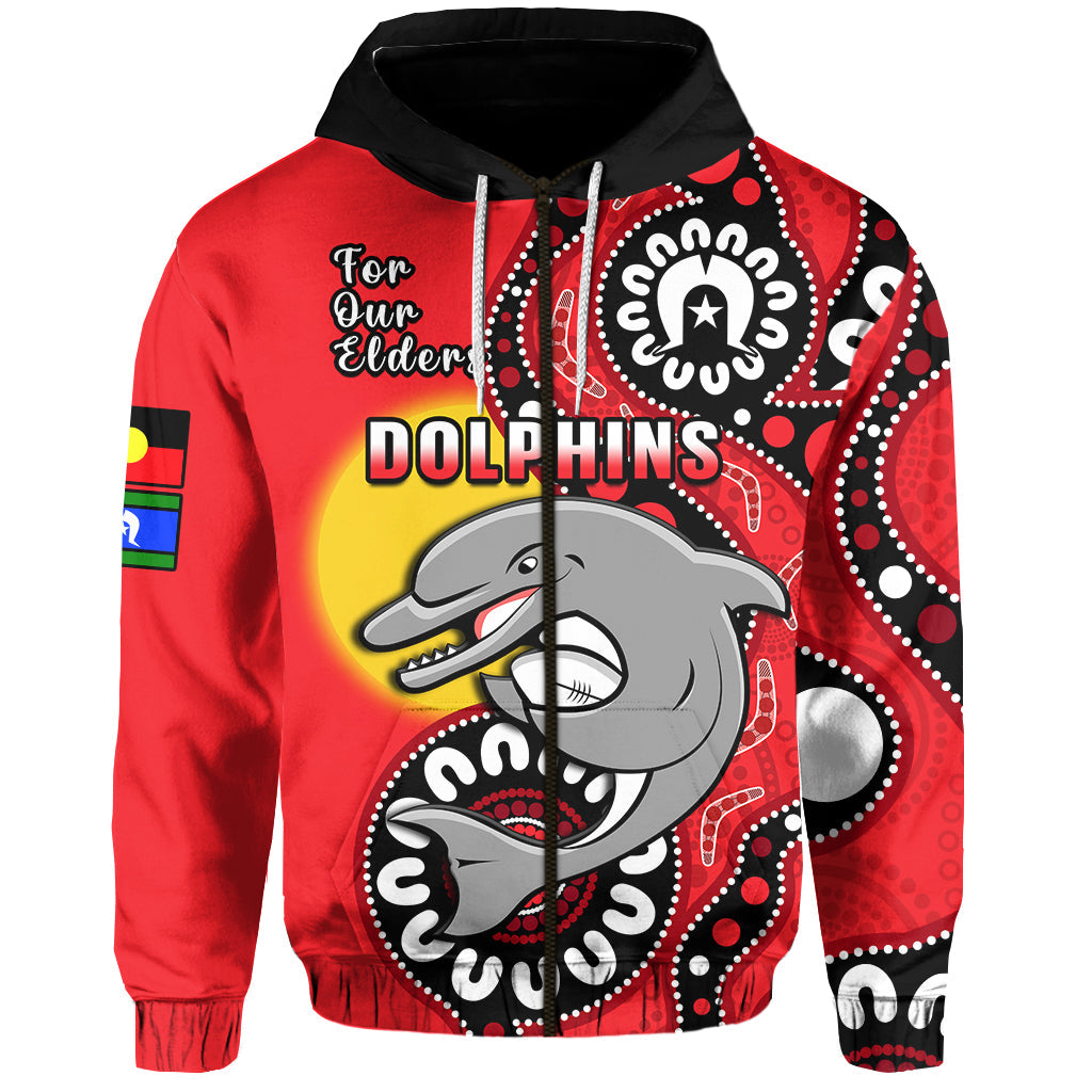 (Custom Text And Number) Dolphins Rugby NAIDOC 2023 Hoodie For Our Elders Aboriginal - Vibe Hoodie Shop