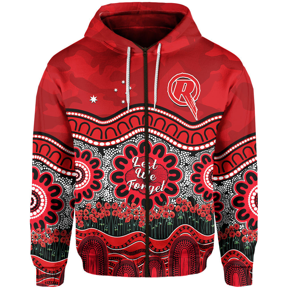 Renegades Cricket ANZAC Hoodie Melbourne Poppy Aboriginal Camouflage - Vibe Hoodie Shop