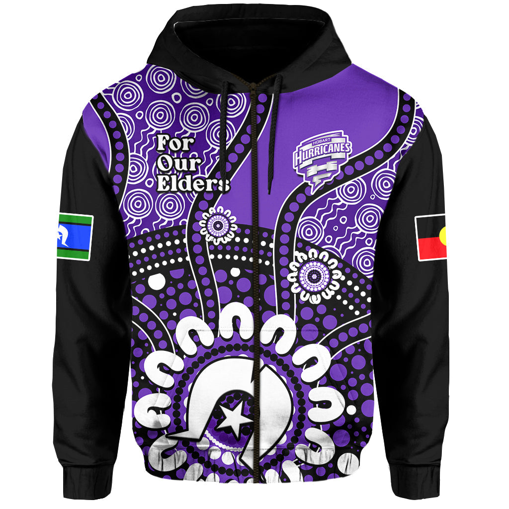 (Custom Text And Number) Hobart Hurricanes NAIDOC 2023 Hoodie Indigenous For Our Elders - Vibe Hoodie Shop