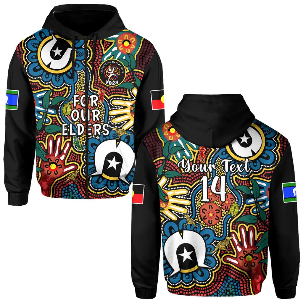 (Custom Text And Number) Australia NAIDOC Week 2023 Hoodie For Our Elders Indigenous - Vibe Hoodie Shop