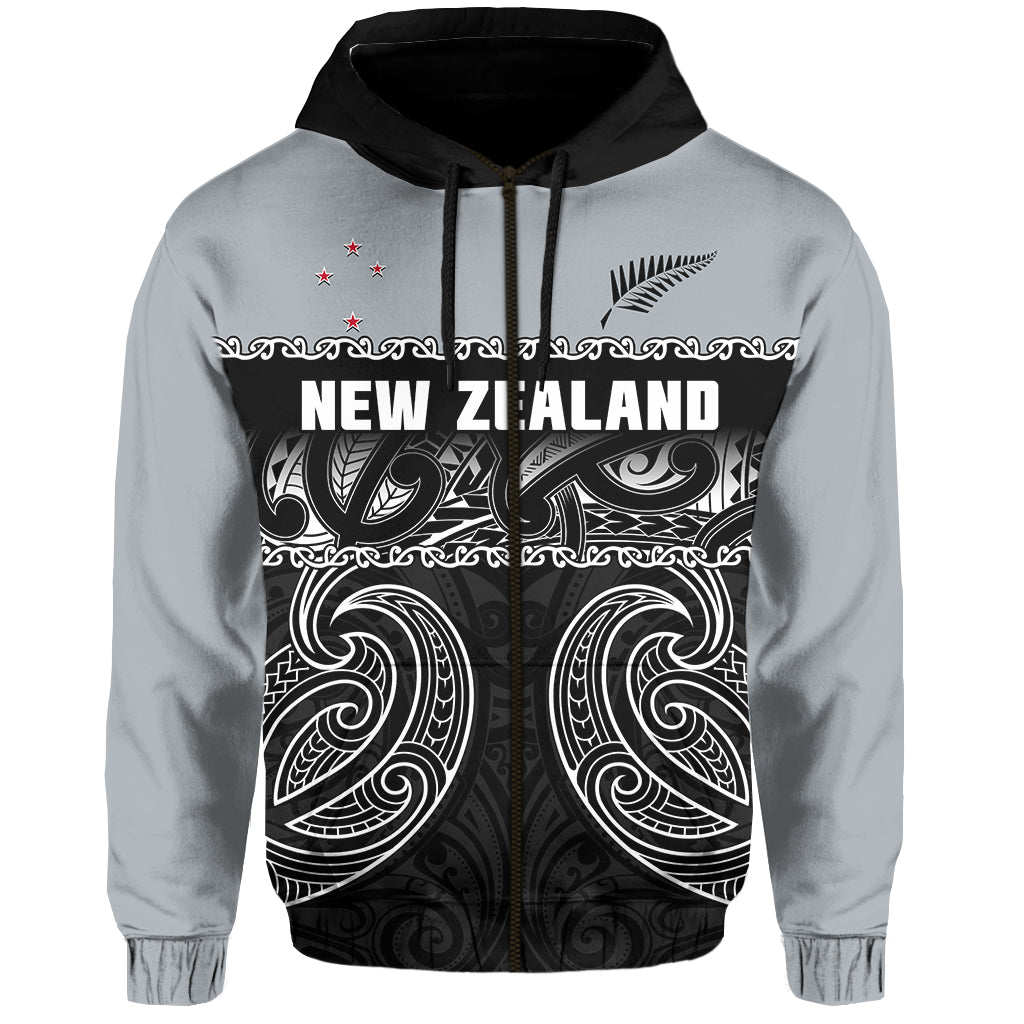 (Custom Text And Number) New Zealand 2022 Cricket Hoodie Black Cap Silver Fern Maori - Vibe Hoodie Shop