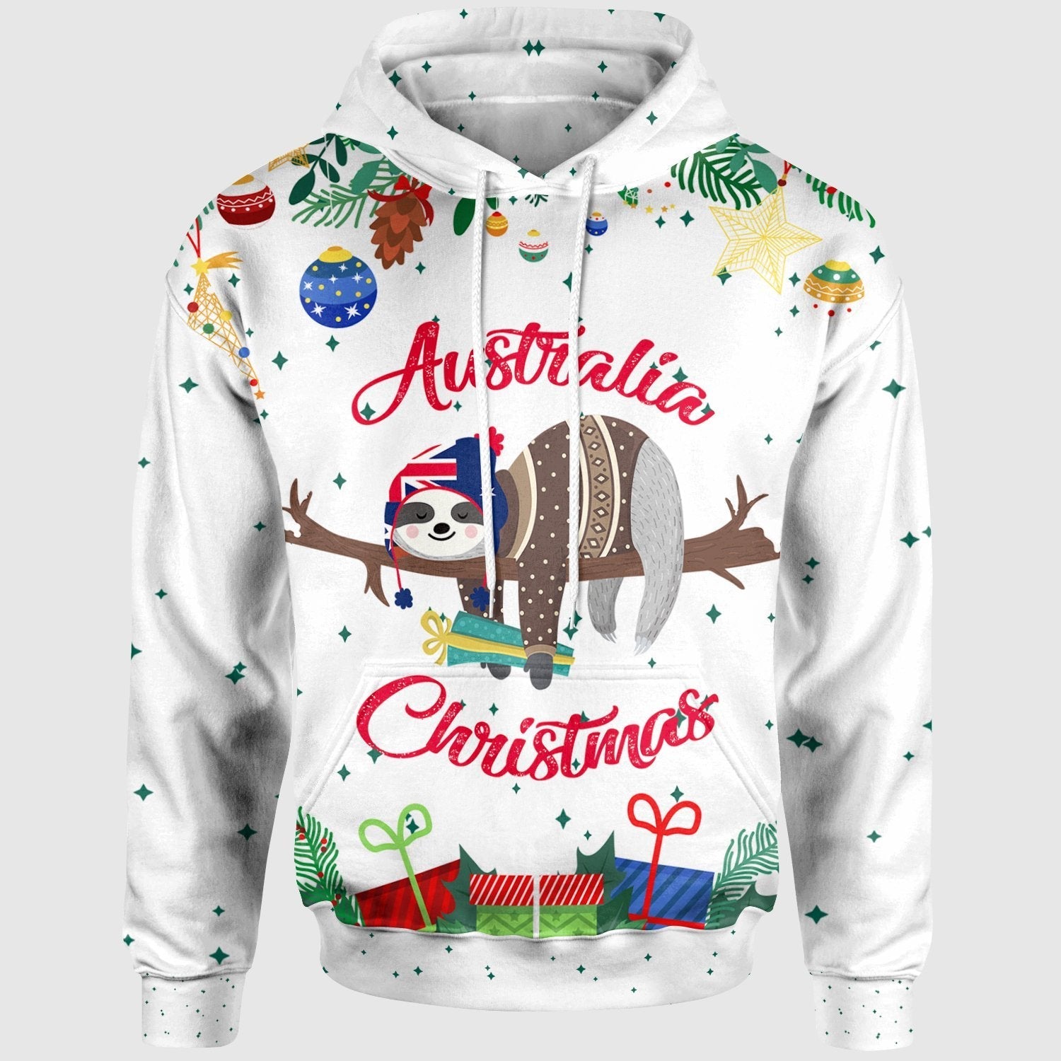 Australia Christmas Hoodie White - Merry Christmas - Vibe Hoodie Shop