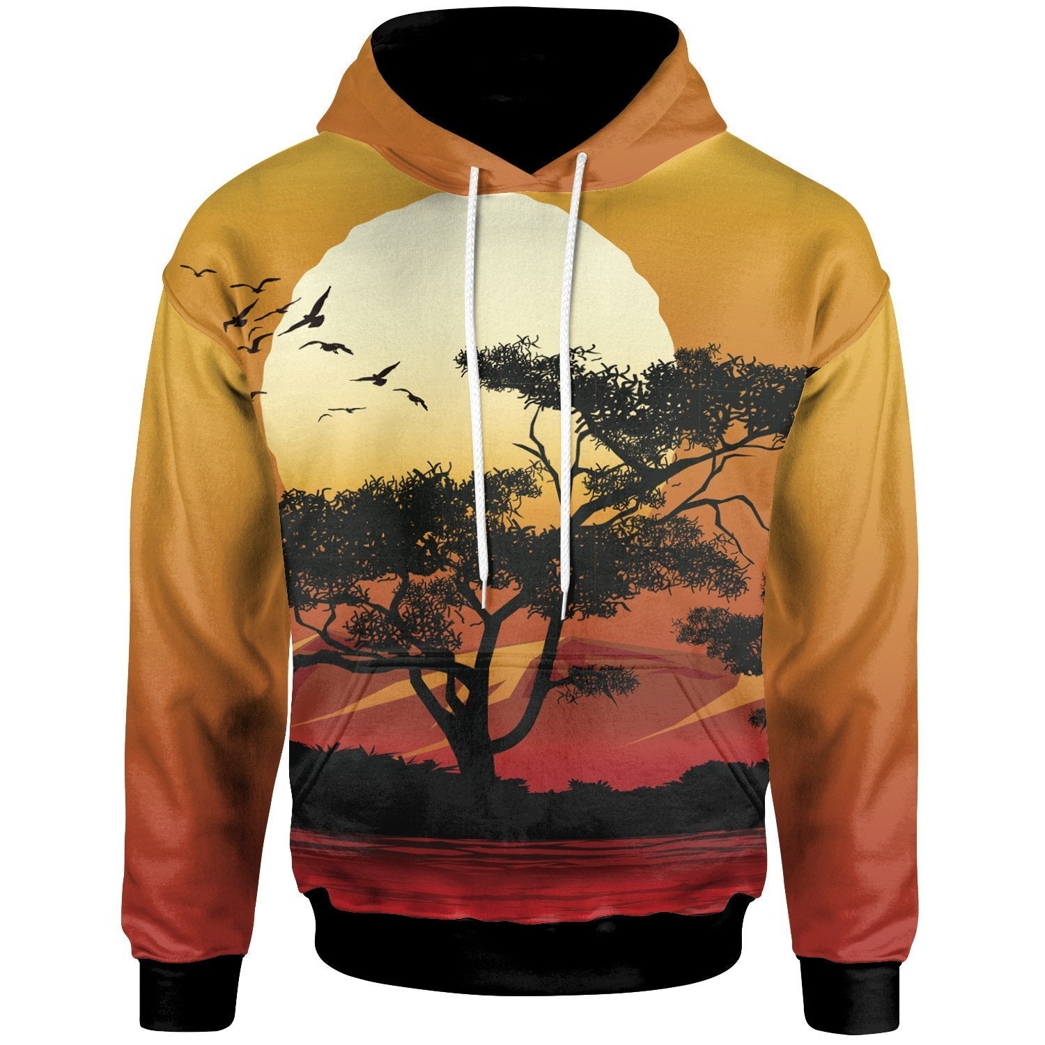 Hoodie - Sunset And Tree In Australia - Vibe Hoodie Shop