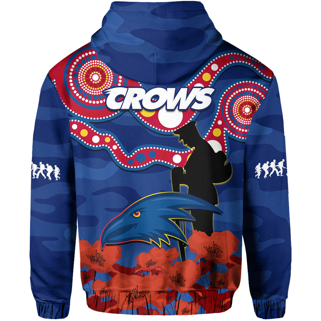 Adelaide Football ANZAC 2023 Hoodie Crows Aboriginal Mix Poppy Camouflage - Vibe Hoodie Shop