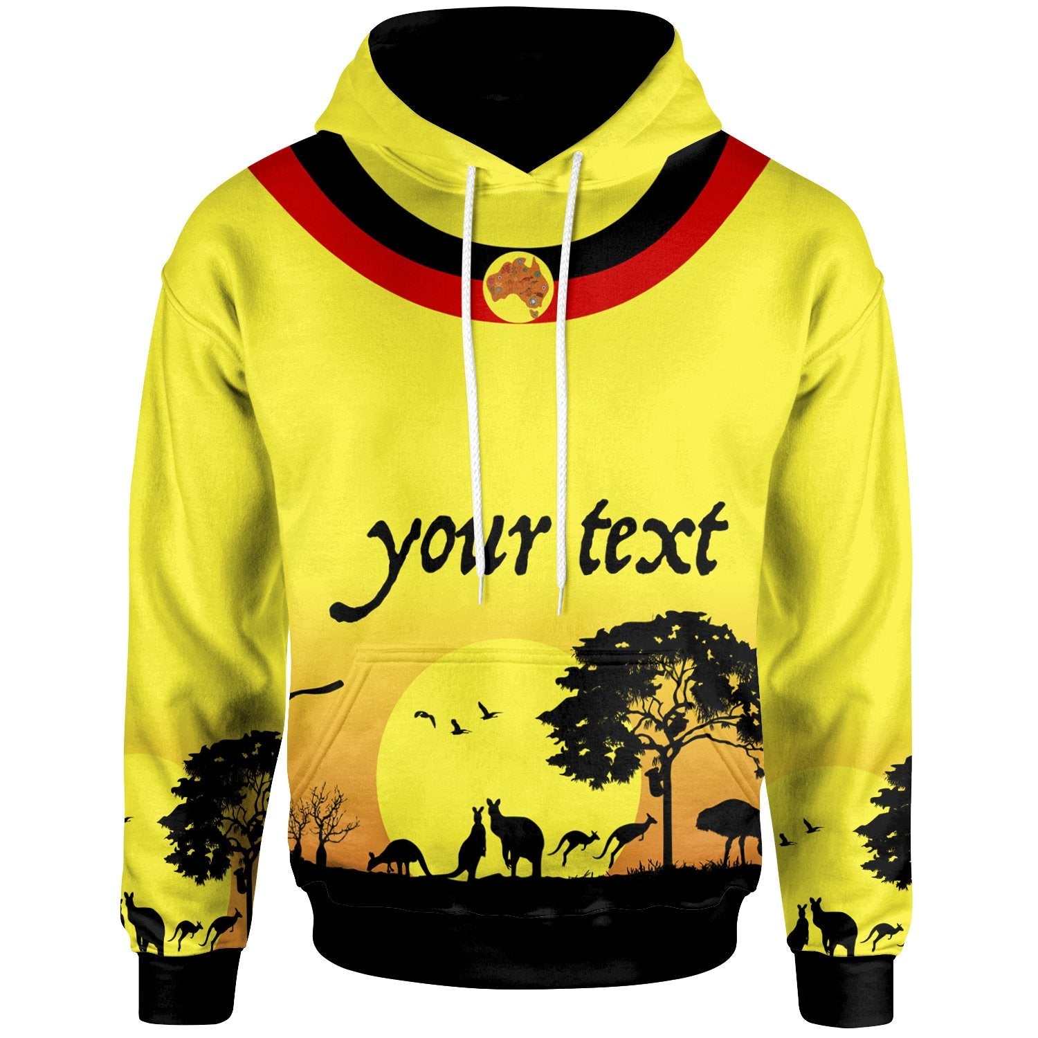 (Custom text) Hoodie - Sunset Australia View - Vibe Hoodie Shop