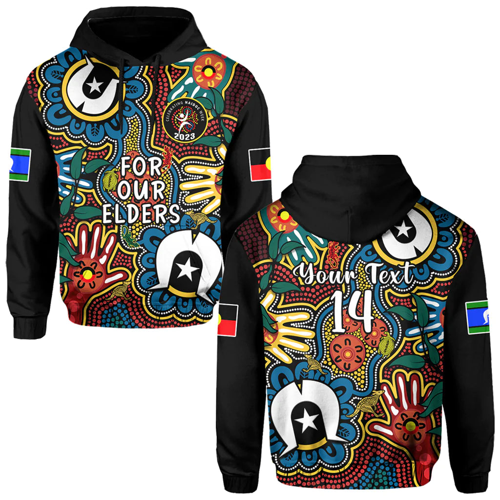 (Custom Text And Number) Australia NAIDOC Week 2023 Hoodie For Our Elders Indigenous - Vibe Hoodie Shop