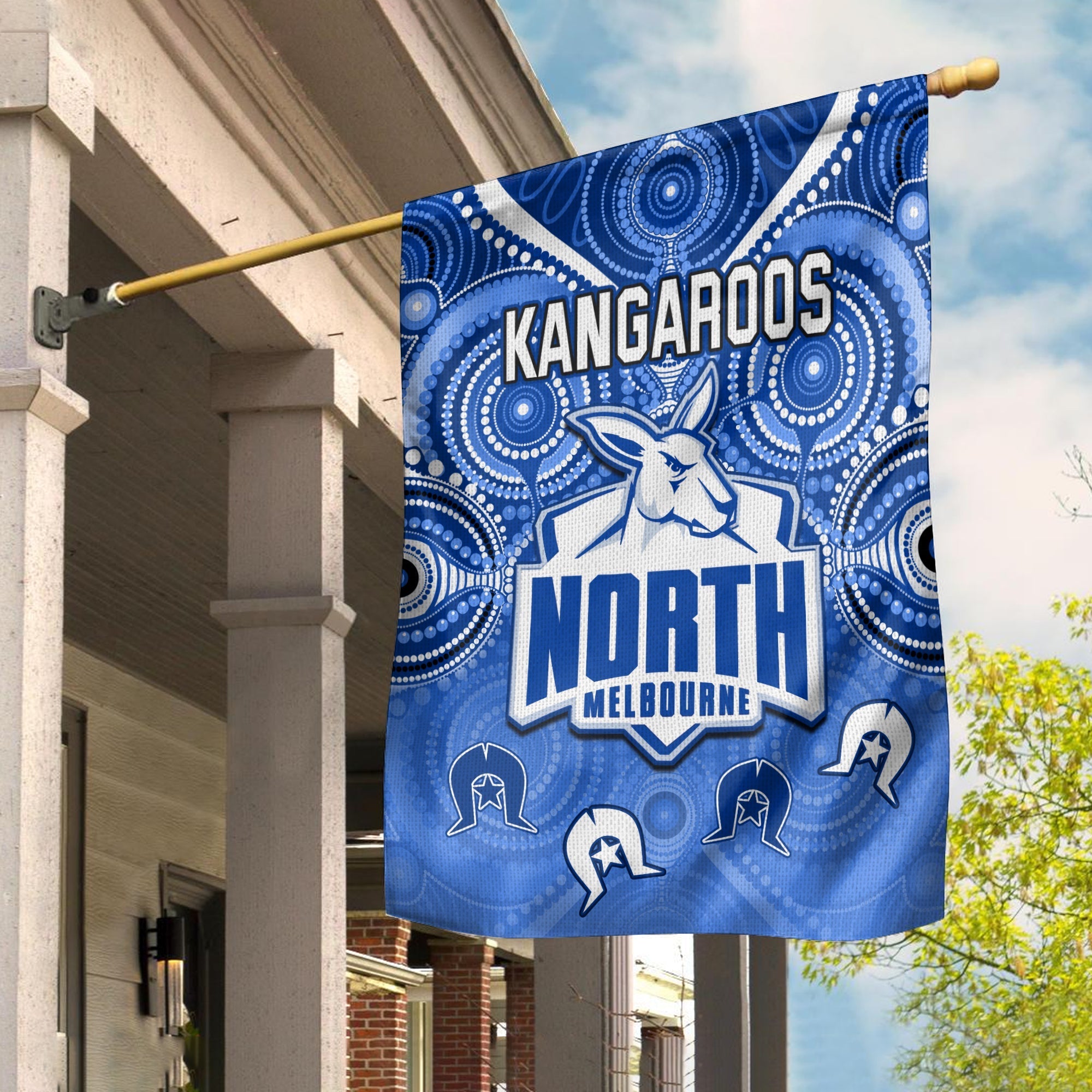 Kangaroos Football NAIDOC Week Flag North Melbourne Aboriginal Dhari - Vibe Hoodie Shop