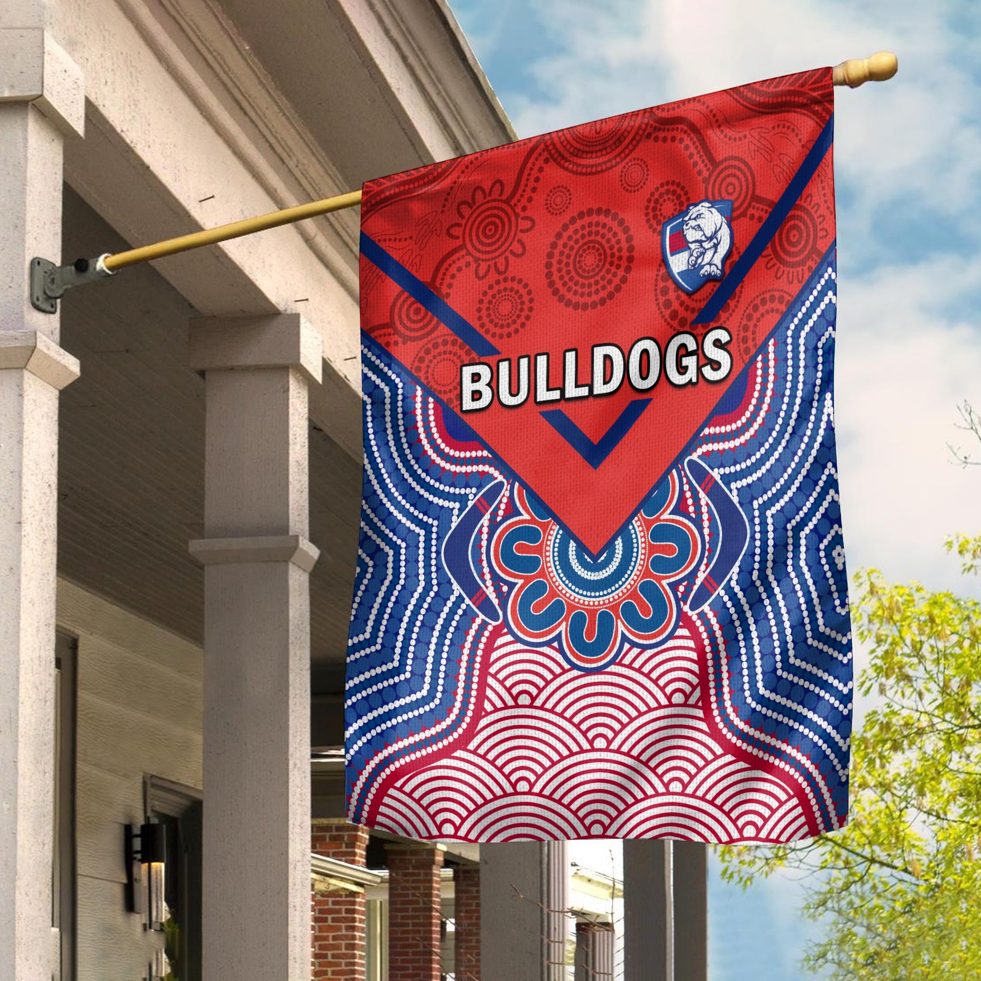 Bulldogs Football Flag Western Doggies Aboriginal Art Ver.01 - Vibe Hoodie Shop