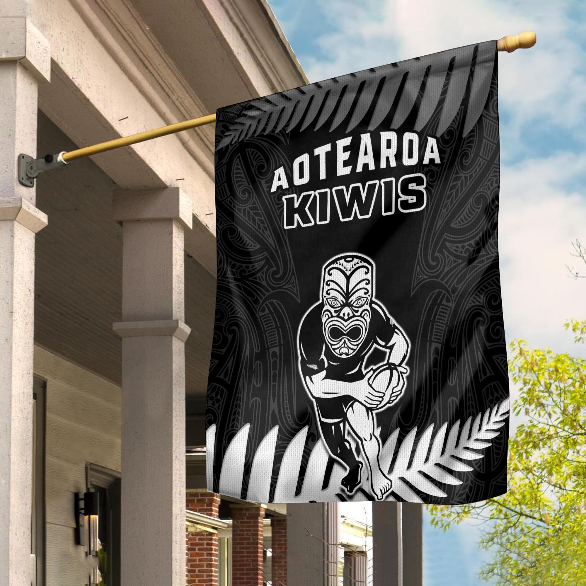 New Zealand Silver Fern Rugby Flag NZ Kiwi Pacific Maori Sporty Ver.01 - Vibe Hoodie Shop