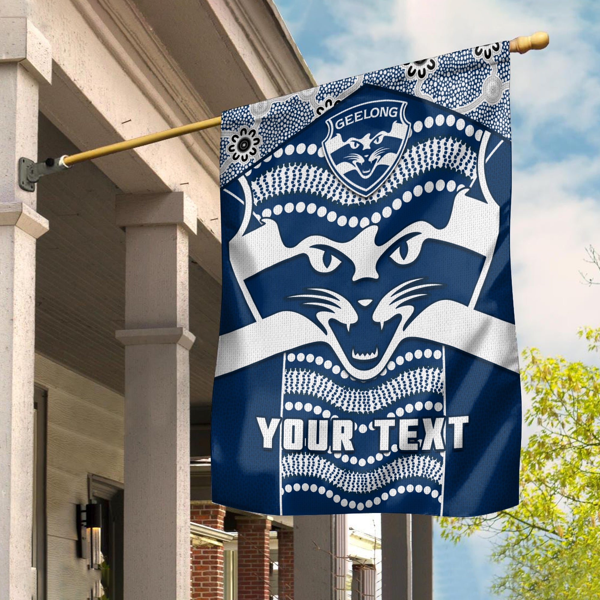 (Custom Personalised) Cats Football Flag Geelong 1859 Indigenous Sporty Version - Vibe Hoodie Shop