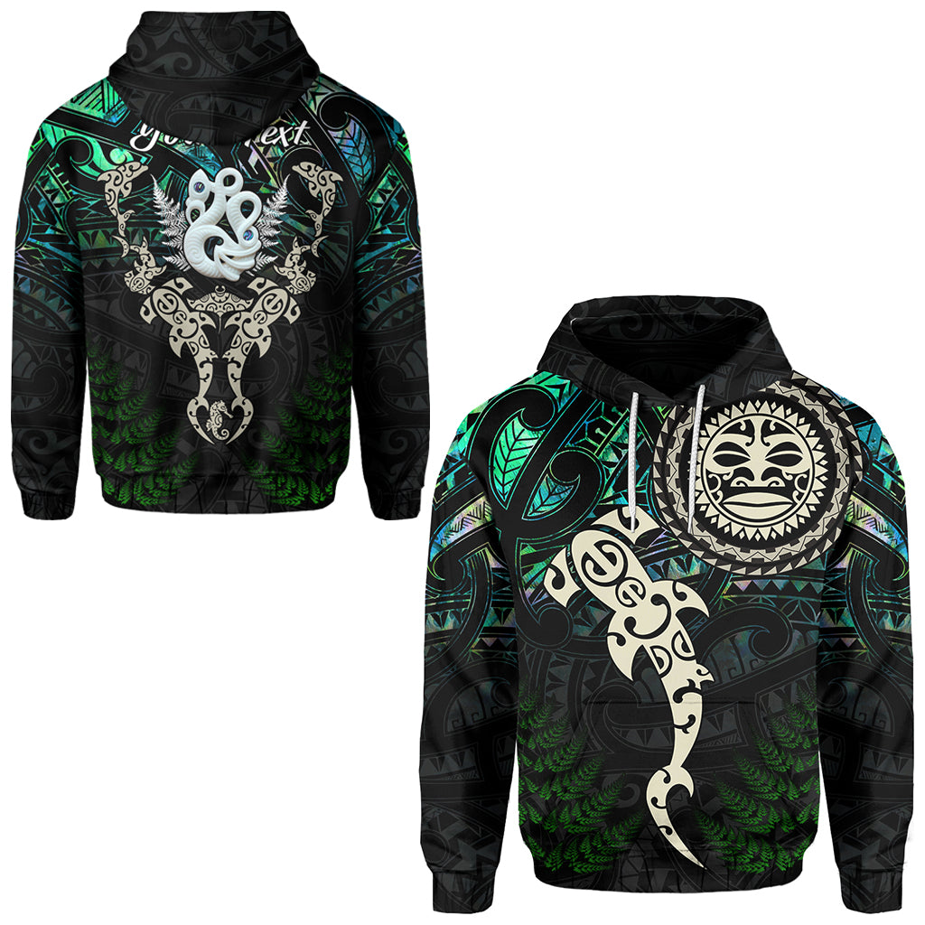 (Custom Personalised) Aotearoa Paua Shell Hoodie Maori Manaia and Fish LT13 - Vibe Hoodie Shop