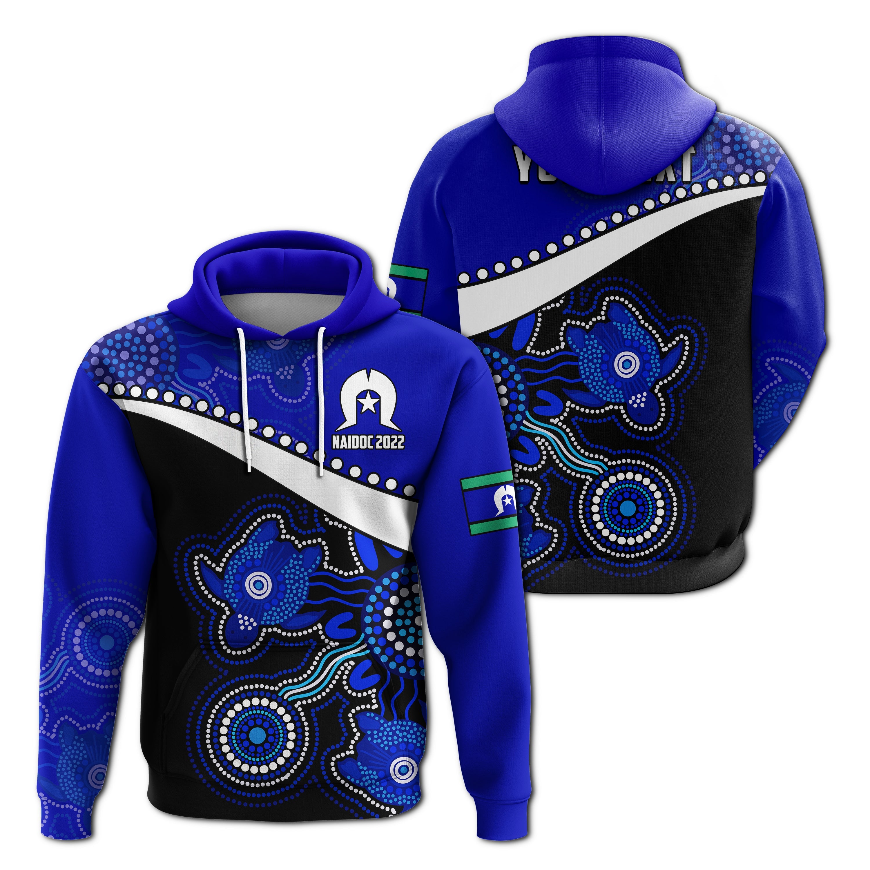 (Custom Personalised) NAIDOC Week 2022 Hoodie Torres Strait Islanders Version Blue Aboriginal Turtles LT13 - Vibe Hoodie Shop