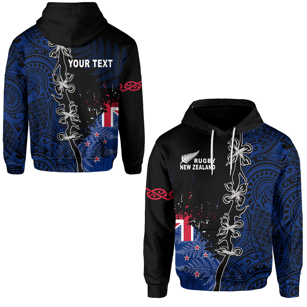 (Custom Personalised) New Zealand Rugby Hoodie Mix Maori and Fern LT13 - Vibe Hoodie Shop