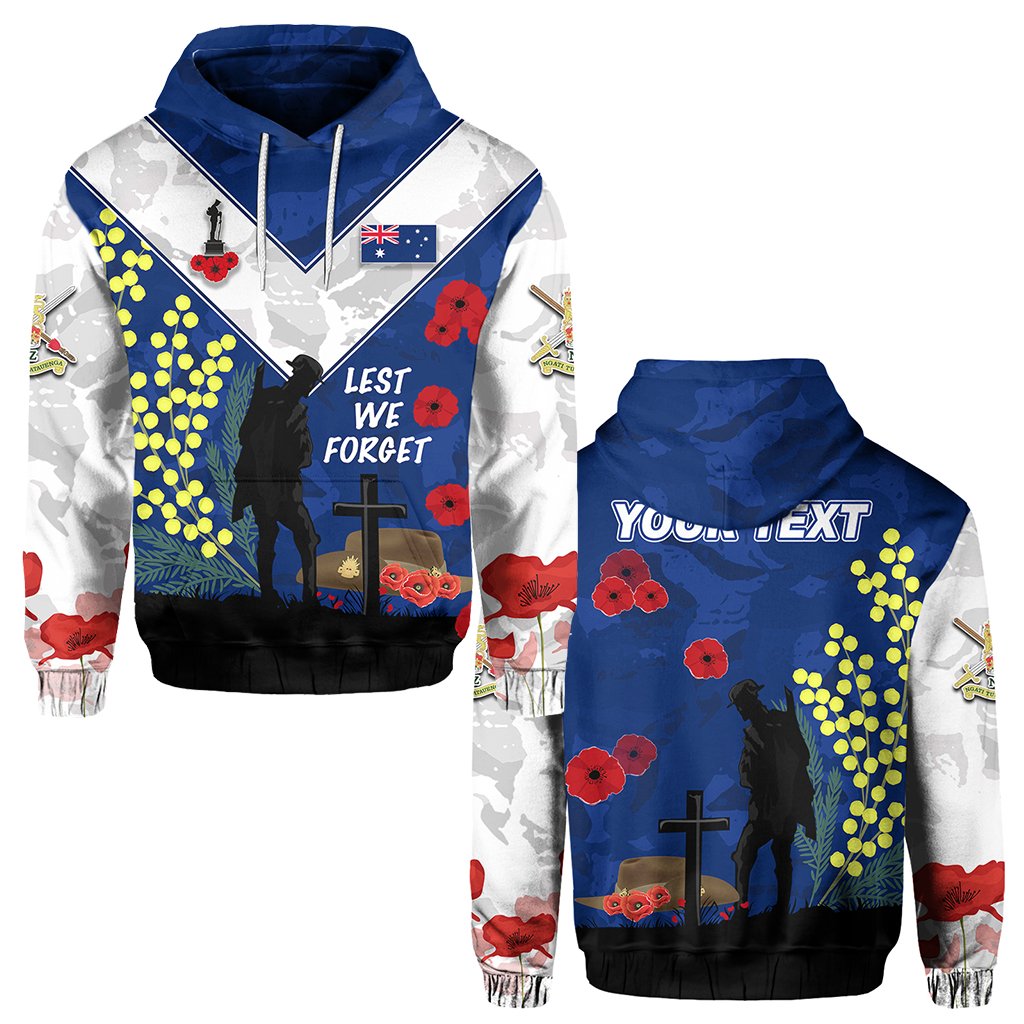 (Custom Personalised) Australian ANZAC Day Hoodie Lest We Forget 2021 - Style Blue - Vibe Hoodie Shop