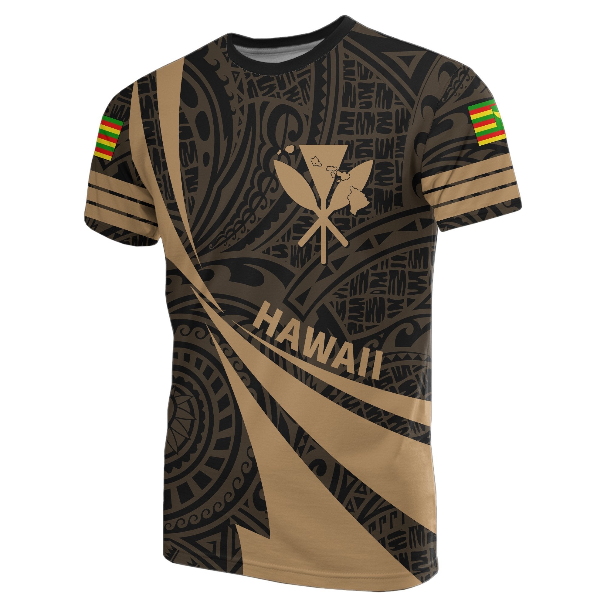 Kanaka Polynesian T shirt Gold - Doma Style - Vibe Hoodie Shop