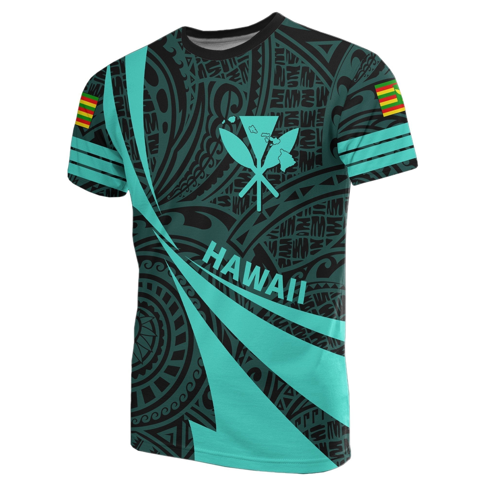 Kanaka Polynesian T shirt Turquoise - Doma Style - Vibe Hoodie Shop