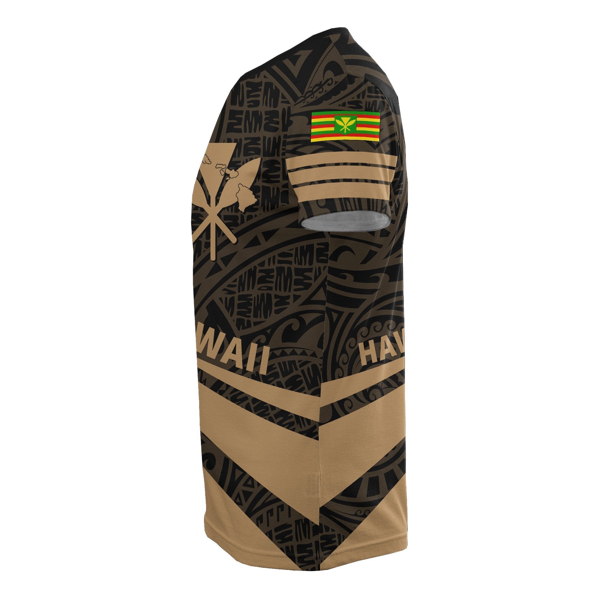 Kanaka Polynesian T shirt Gold - Doma Style - Vibe Hoodie Shop