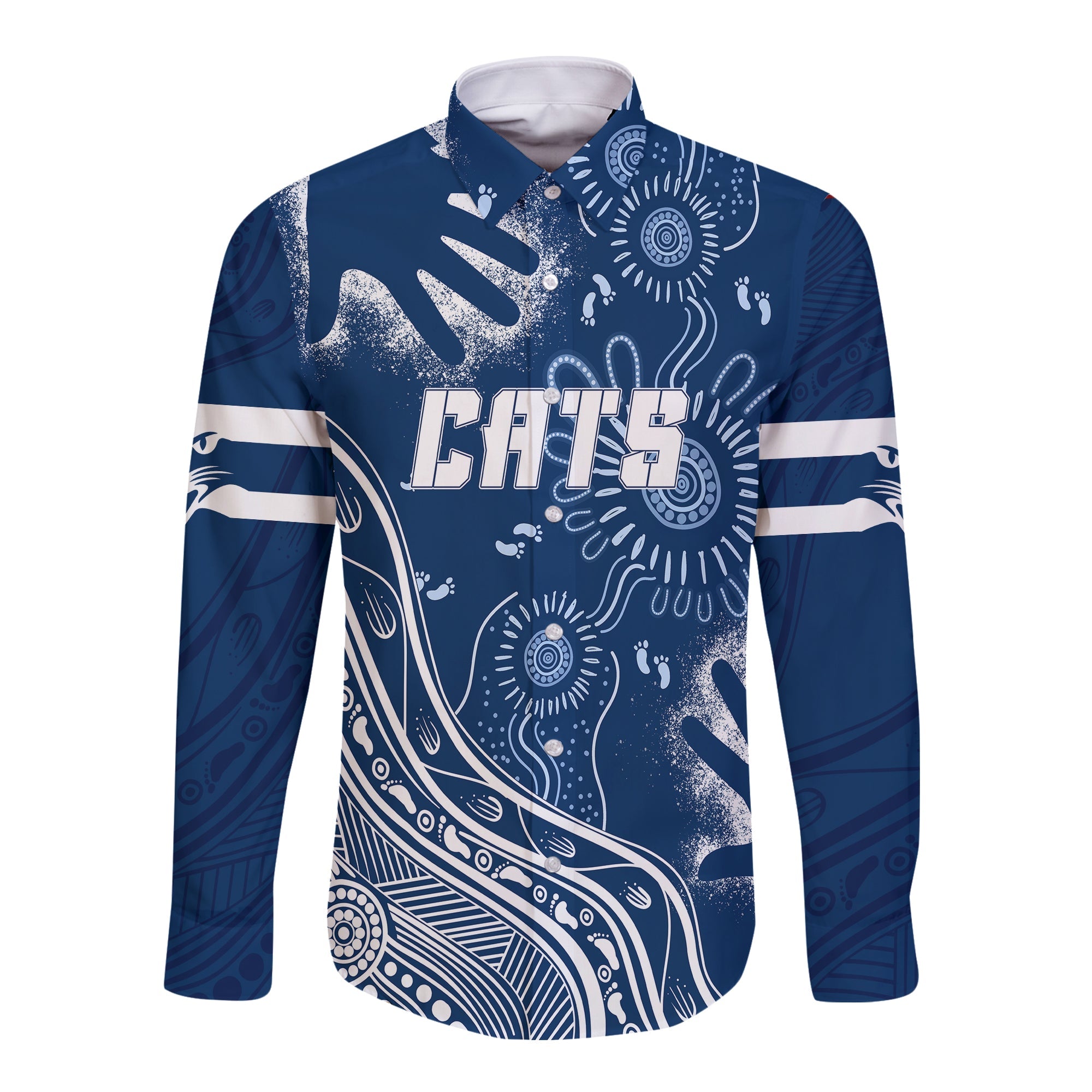 Personalised Geelong Football Aboriginal Hawaiian Shirt GO Cats! - Vibe Hoodie Shop