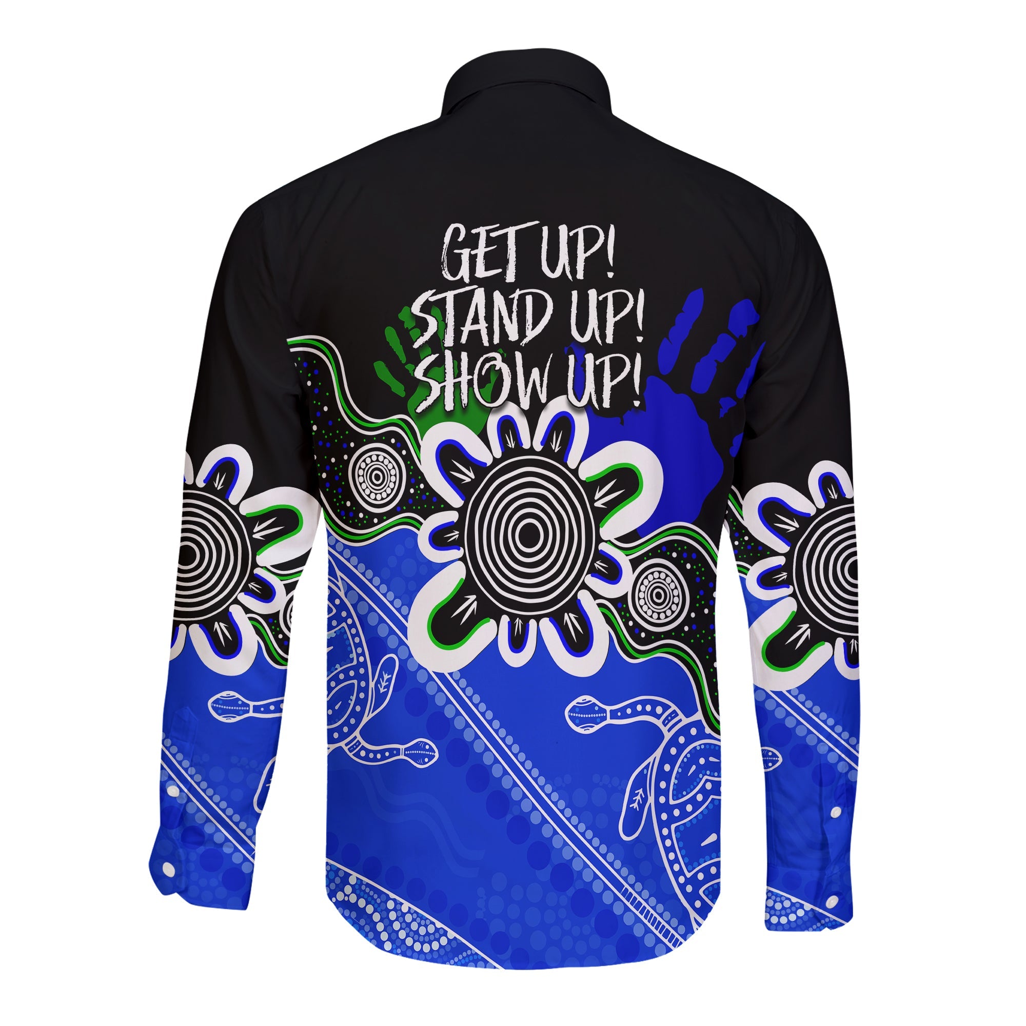 Indigenous Torres Straits NAIDOC Week 2022 Long Sleeves Button Shirt Turtles Style - Vibe Hoodie Shop