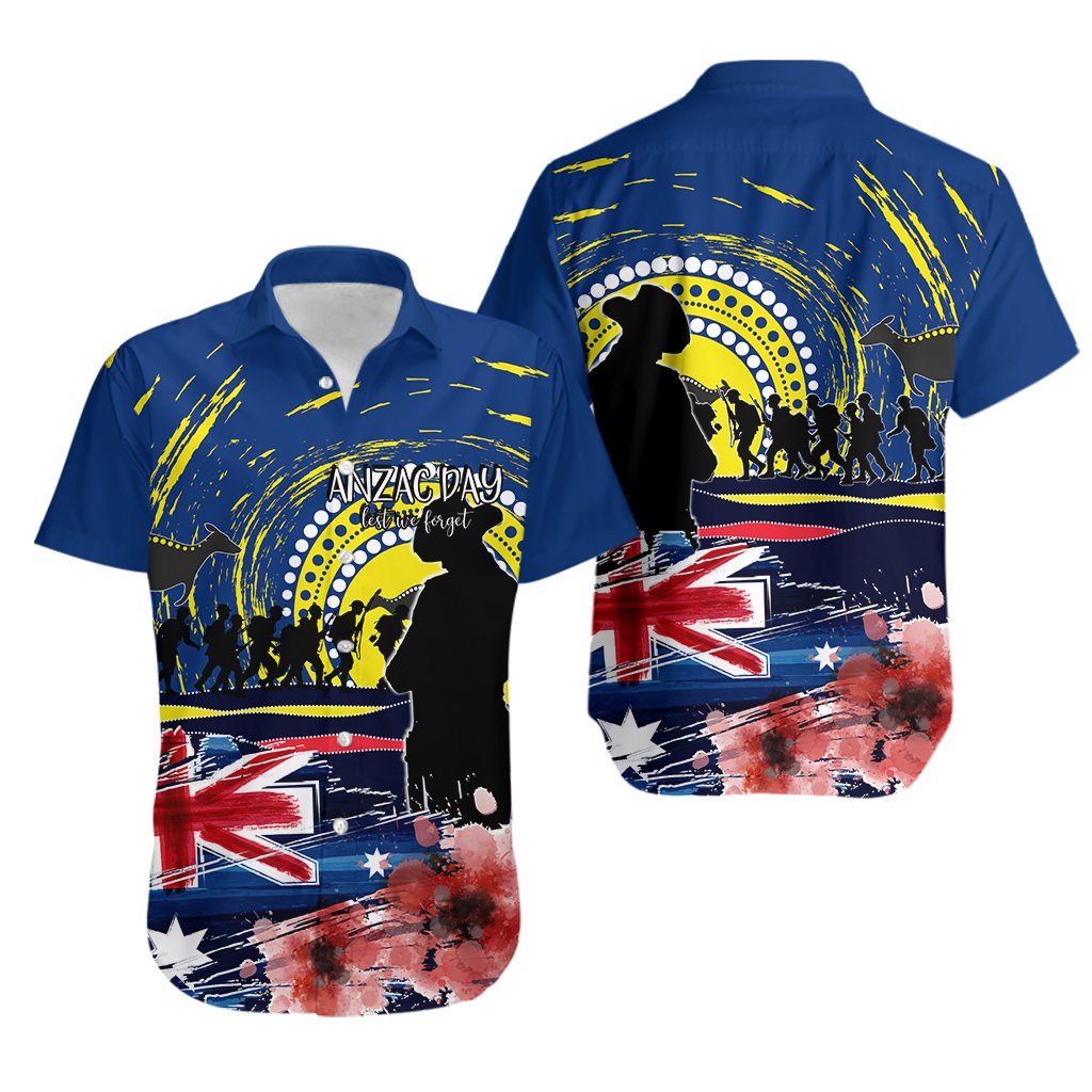 Australia Hawaiian Shirt ANZAC Day Lest We Forget No.1 - Vibe Hoodie Shop