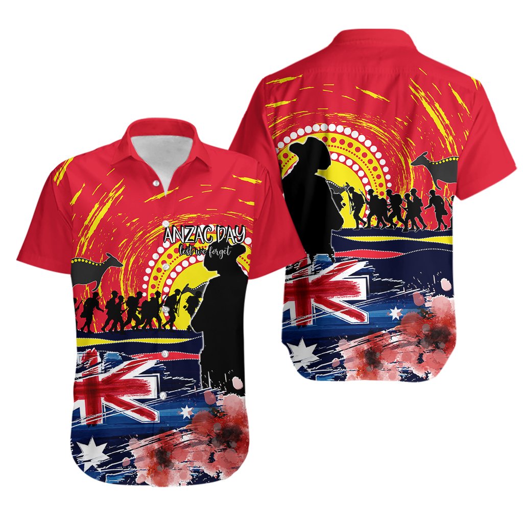 Australia Hawaiian Shirt ANZAC Day Lest We Forget No.2 - Vibe Hoodie Shop