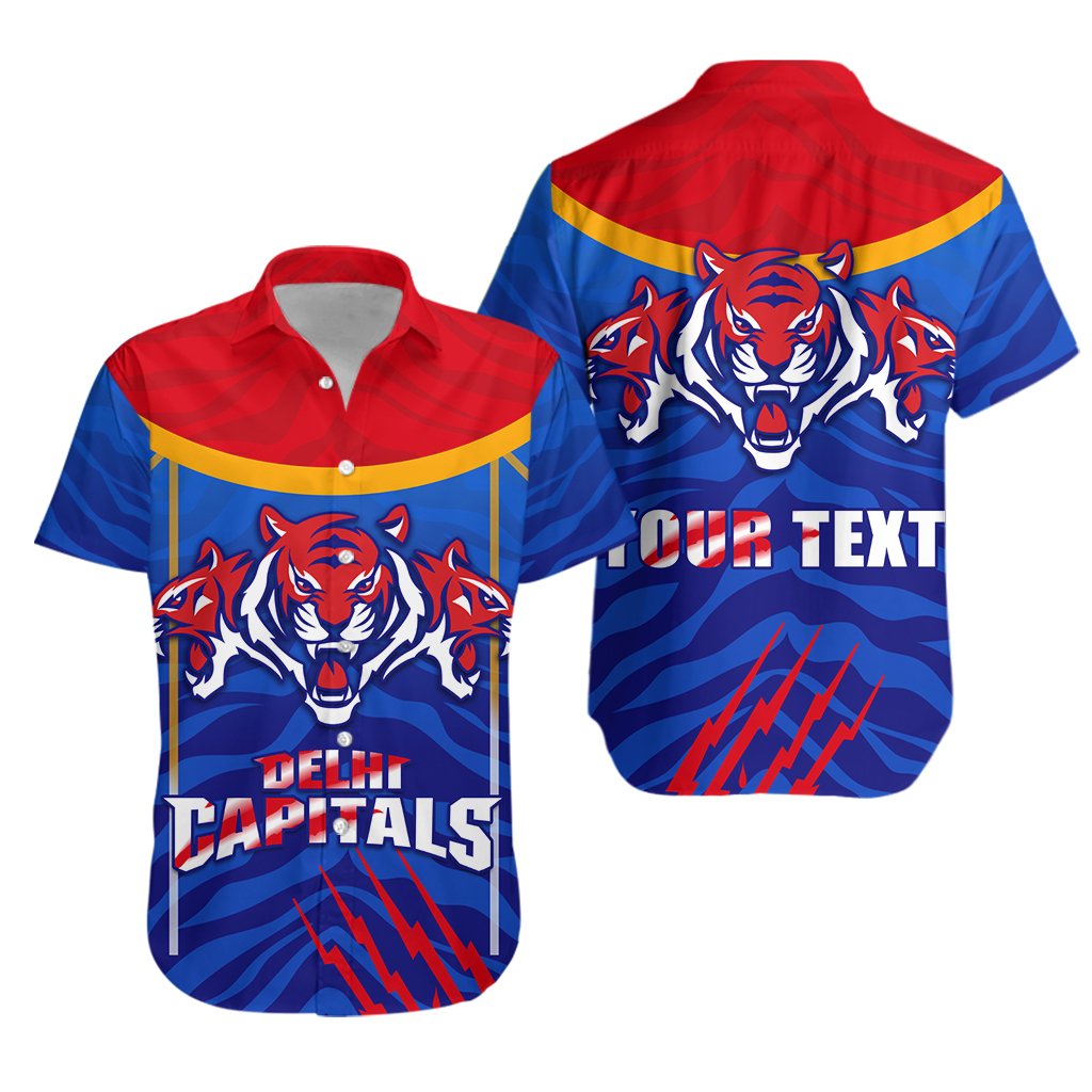 (Custom Personalised) India Premier Hawaiian Shirt Cricket Delhi Capitals Version - Vibe Hoodie Shop