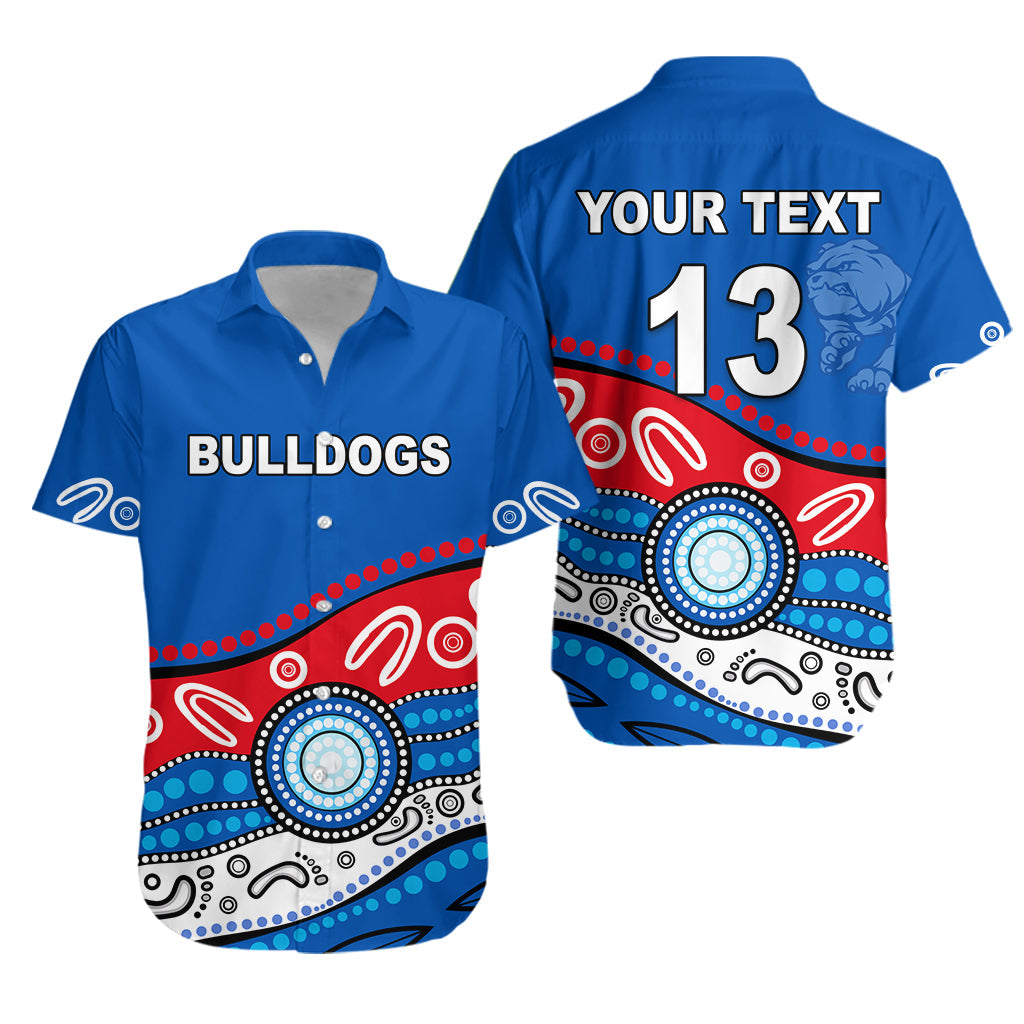 (Custom Personalised) Bulldogs Indigenous Hawaiian Shirt Western - Custom Text and Number - Vibe Hoodie Shop