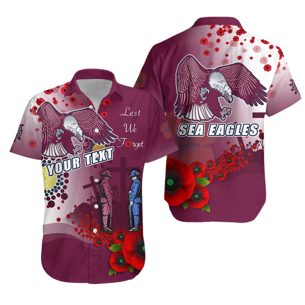 (Custom Personalised) Sea Eagles ANZAC Day Hawaiian Shirt Indigenous Lest We Forget - Vibe Hoodie Shop