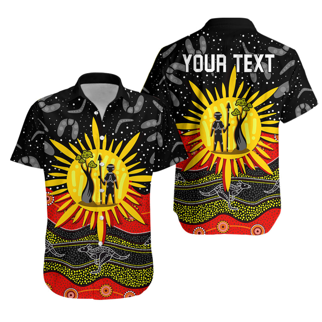 (Custom Personalised) Aboriginal Flag Hawaiian Shirt Energetic Aussie - Vibe Hoodie Shop