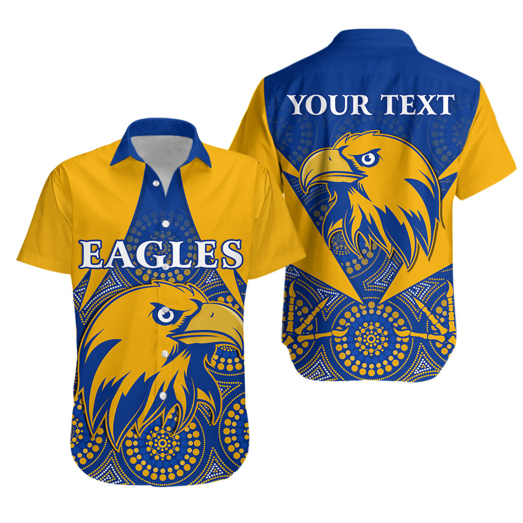 (Custom Personalised) Eagles Indigenous Hawaiian Shirt West Coast 2021 Version Gold - Vibe Hoodie Shop