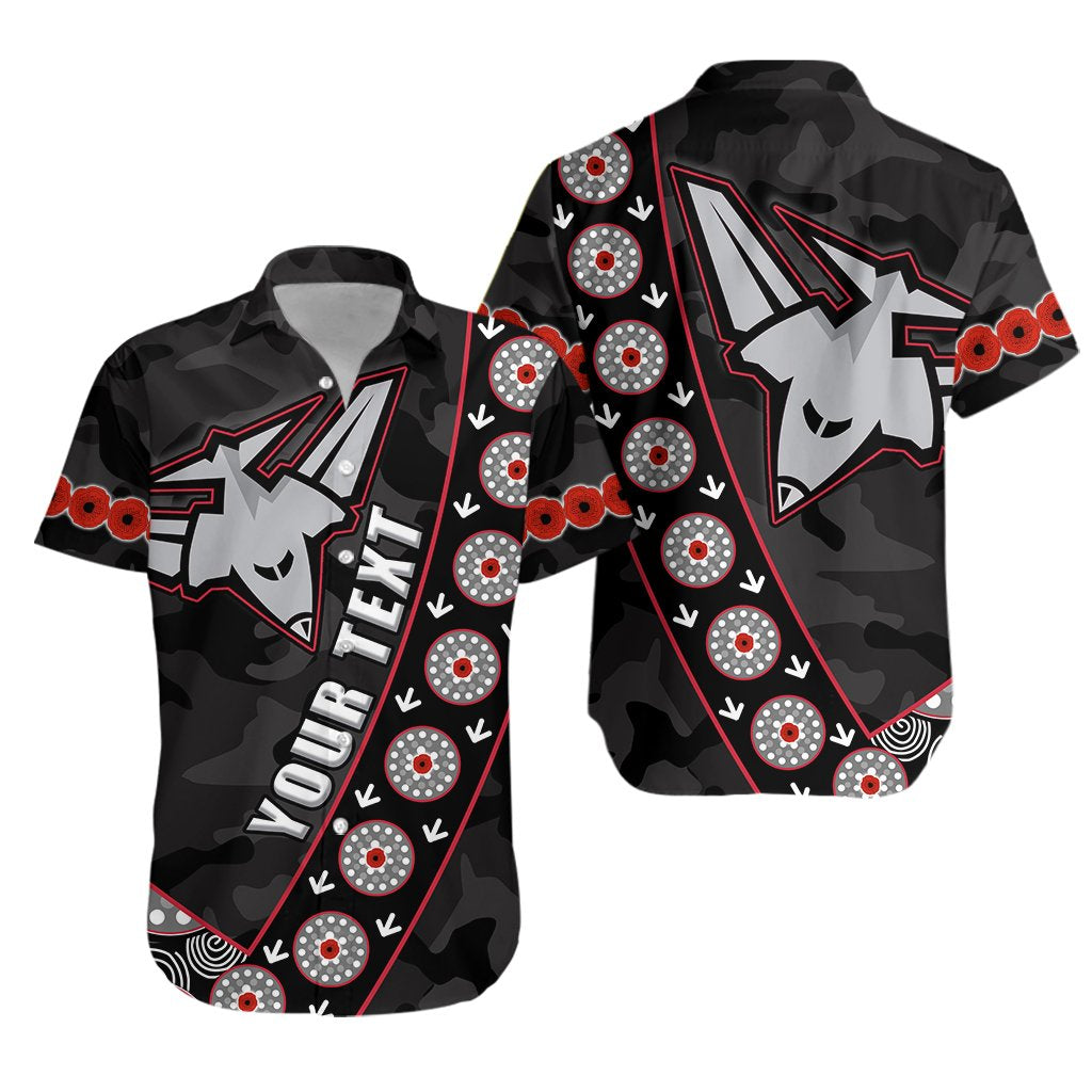 (Custom Personalised) Bombers ANZAC 2021 Hawaiian Shirt Essendon Black - Vibe Hoodie Shop