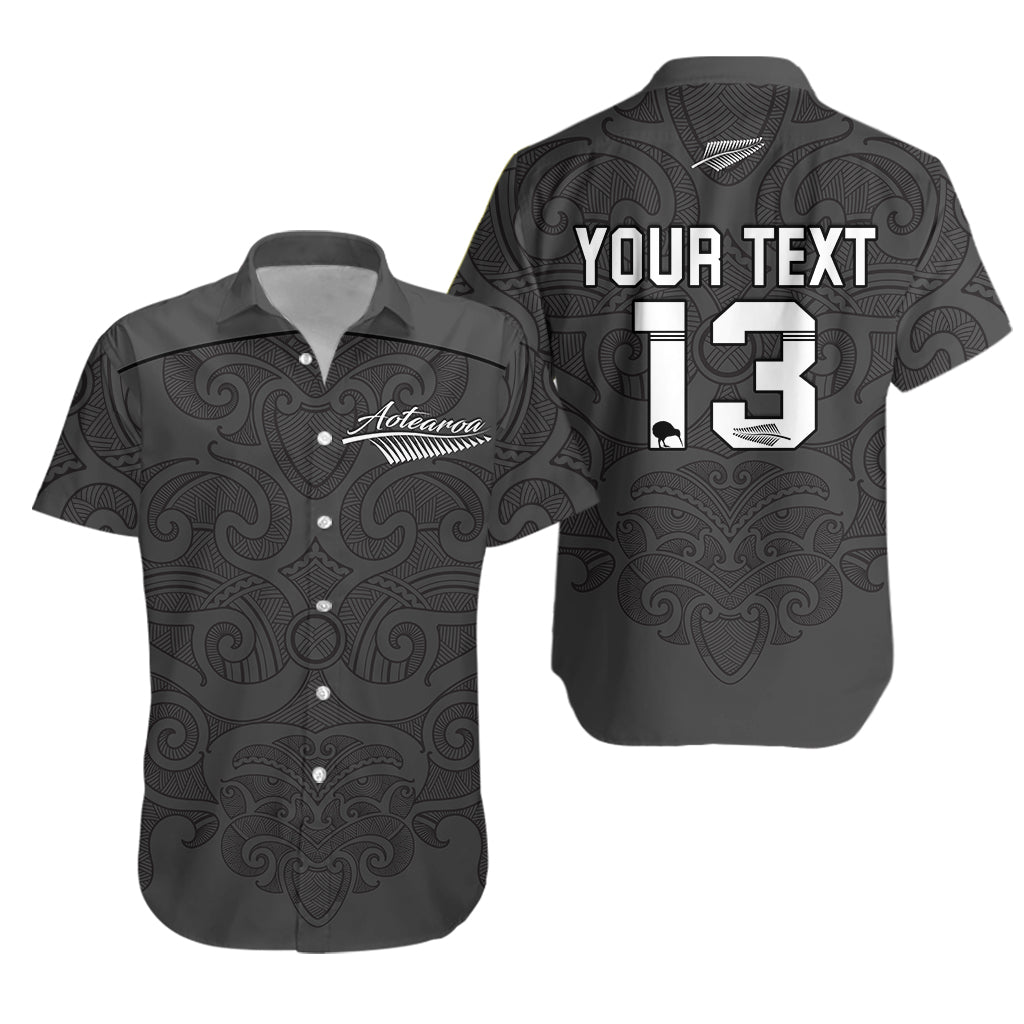 (Custom Personalised) Maori 2021 Hawaiian Shirt - Aotearoa Tattoo - Custom Text and Number - Vibe Hoodie Shop