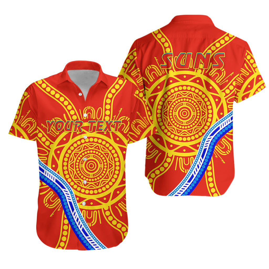 (Custom Personalised) Suns Football Hawaiian Shirt Royal Gold Coast - Vibe Hoodie Shop