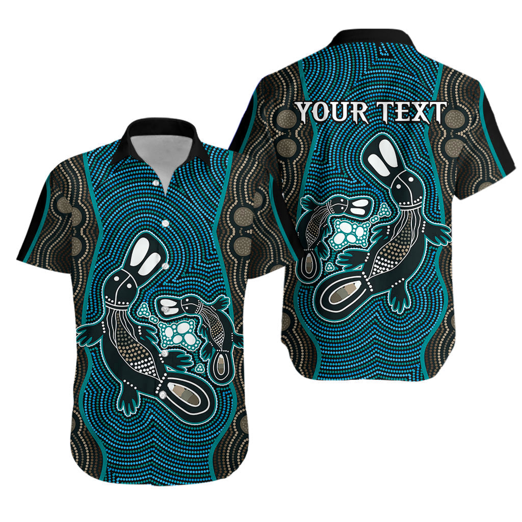 (Custom Personalised) Aboriginal Dot Hawaiian Shirt Platypus Victory Version Blue - Vibe Hoodie Shop