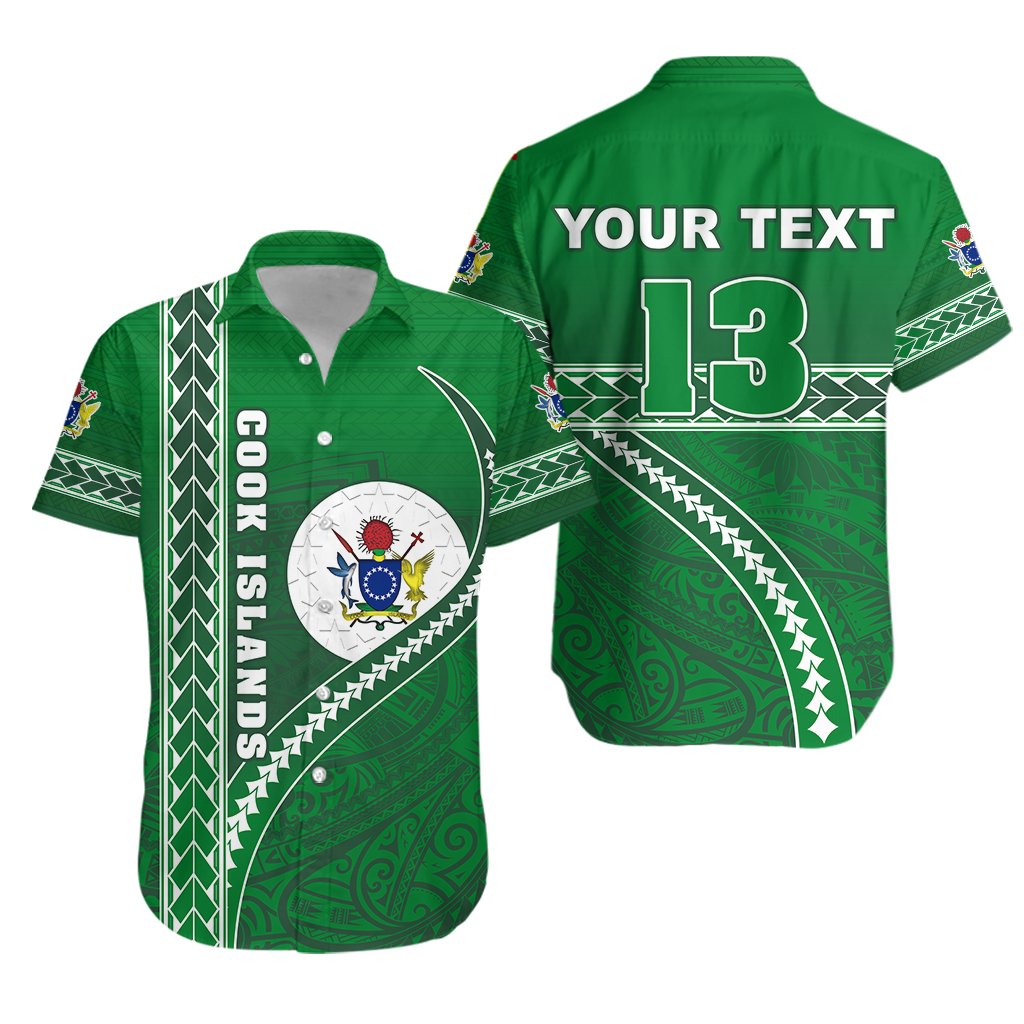 (Custom Personalised) Cook Islands Rugby Hawaiian Shirt Simple Style Green - Custom Text and Number - Vibe Hoodie Shop