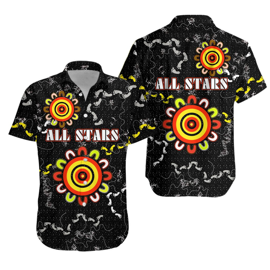 All Stars Hawaiian Shirt Black Indigenous - Vibe Hoodie Shop