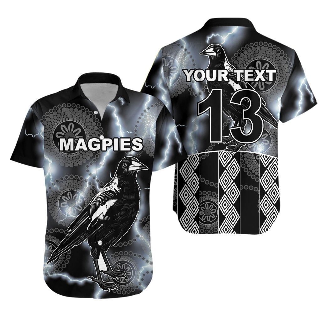 (Custom Personalised) Magpies Flash Newest Hawaiian Shirt Collingwood Style - Custom Text and Number - Vibe Hoodie Shop