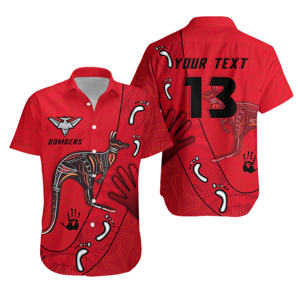 (Custom Personalised) Bombers Indigenous Hawaiian Shirt Essendon for Life - Custom Text and Number - Vibe Hoodie Shop