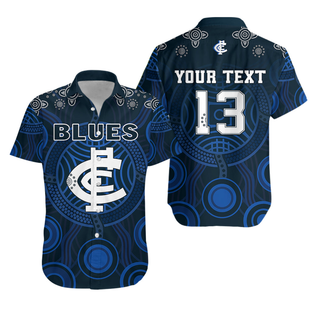 (Custom Personalised) Blues Indigenous Hawaiian Shirt 2021 Football Season - Custom Text and Number - Vibe Hoodie Shop