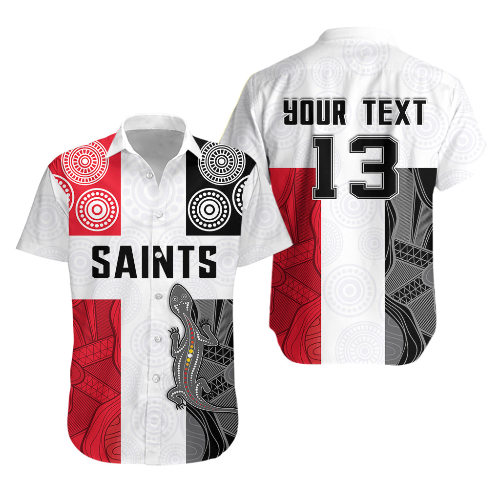 (Custom Personalised) Saints Football Hawaiian Shirt St Kilda Indigenous - Custom Text and Number - Vibe Hoodie Shop