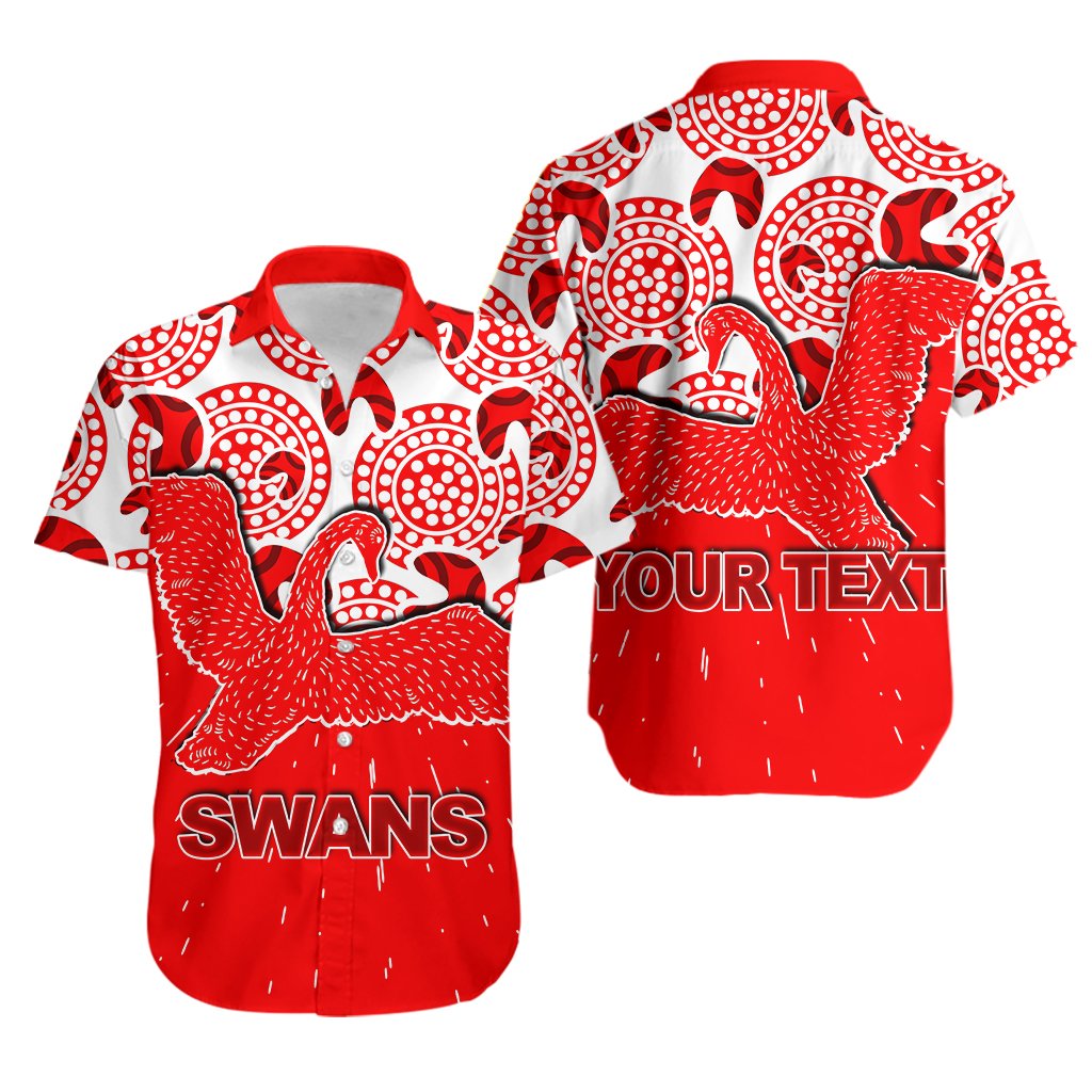 (Custom Personalised) Sydney Swans Hawaiian Shirt Aboriginal Patterns - Vibe Hoodie Shop